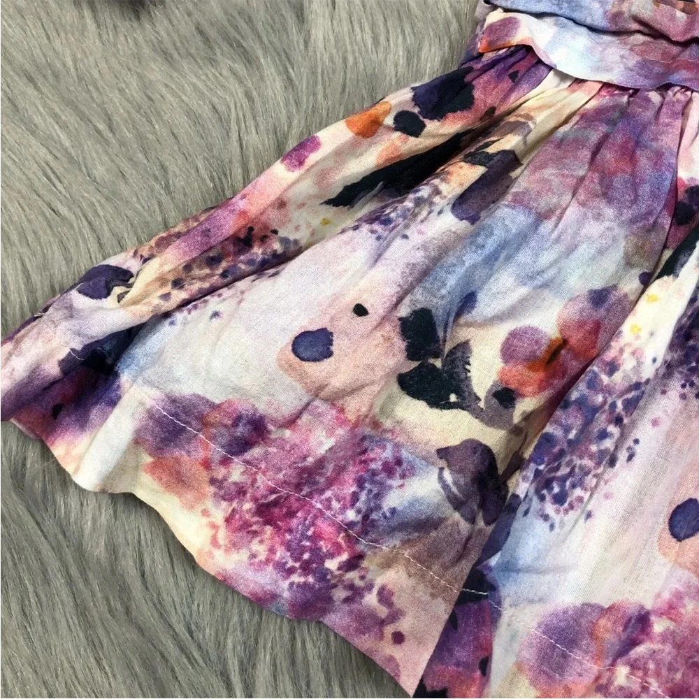 Nellystella 2013 Girls Sz 4 Multicolored Watercolor Floral Pleated Dress
